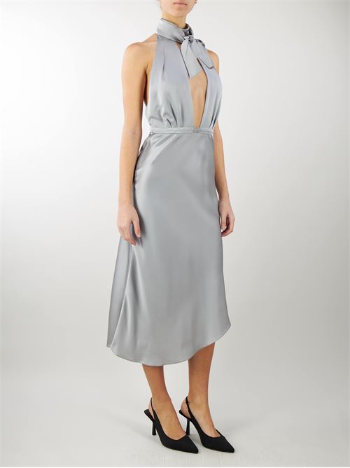 Midi dress made of satin with asymmetric skirt Elisabetta Franchi ELISABETTA FRANCHI | abito | AB58042E2400